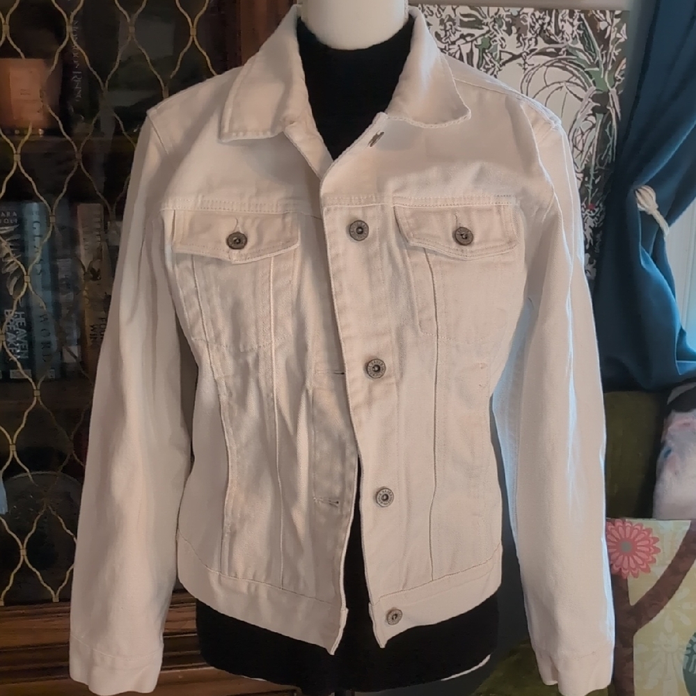 Eddie Bauer Classic White Jean Jacket